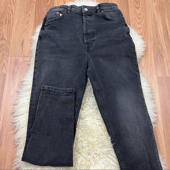 Free People We the Free Faded Black High Waist Button Fly Jeans 28 - Picture 2 of 9